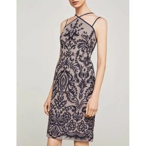 BCBGMaxAzria Embroidered Lilac Mauve Midi Dress